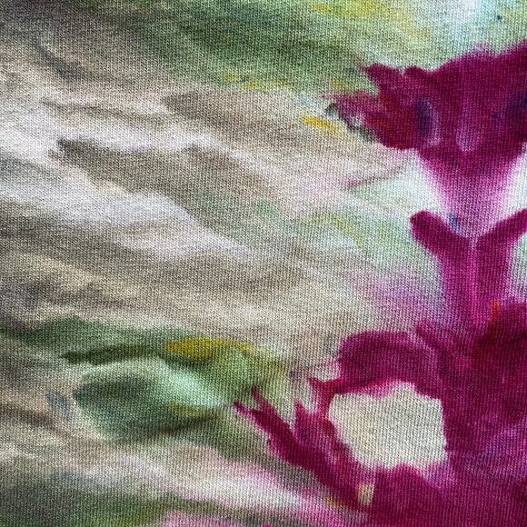 Ice Dyed T-shirt - Tie Dye Blue Brown - Colander Spiral - Handmade (Medium) - Picture 5 of 10